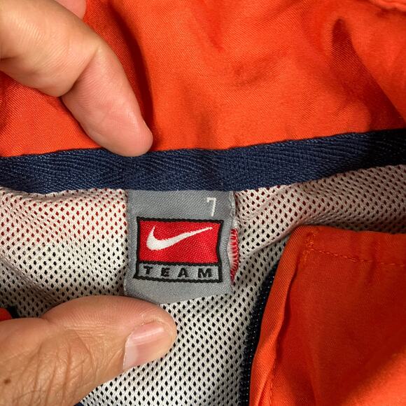 Nike Windbreaker Jacket Boys Size 7 Navy Orange Illinois Team Full Zip - Picture 4 of 7